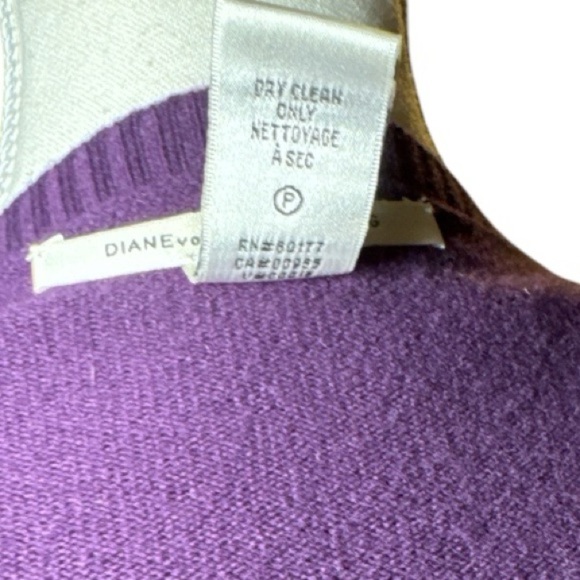 DVF Diane Von Furstenberg Grodnica Wool Cashmere Blend Wrap Dress Purple Sz S - Picture 9 of 9